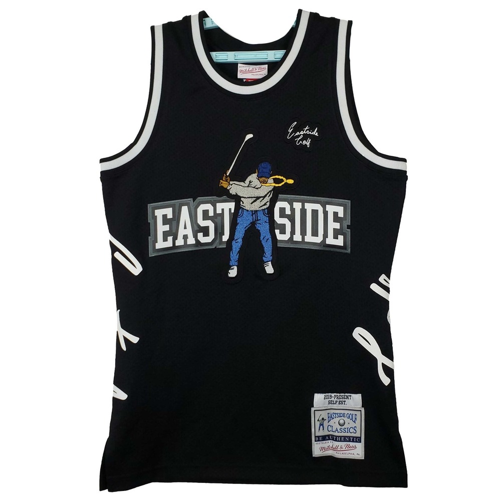 Eastside Golf Mitchell & Ness Small Jersey Chenille Stitch Logo‎ Black NWT